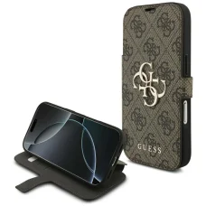  iPhone 18 Pro / iPhone 17 Pro Barna Guess Book 4G fém logós fliptok