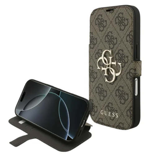  iPhone 18 Pro / iPhone 17 Pro Barna Guess Book 4G fém logós fliptok - 9