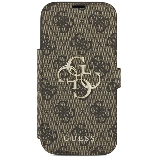 iPhone 18 Pro / iPhone 17 Pro hnedé knižkové puzdro Guess Book 4G s kovovým logom - 3