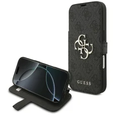 iPhone 18 Pro / iPhone 17 Pro čierne knižkové puzdro Guess Book 4G Metal Logo