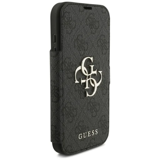  iPhone 18 Pro / iPhone 17 Pro fekete Guess Book 4G Metal Logo könyvtok - 4