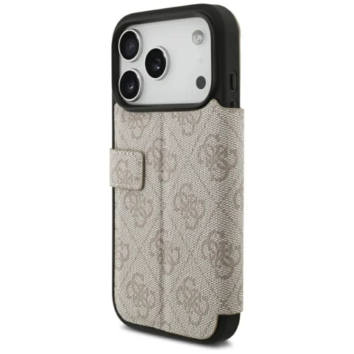  Apple iPhone 18 Pro / iPhone 17 Pro rózsaszín Guess 4G fém logós fliptok - 5