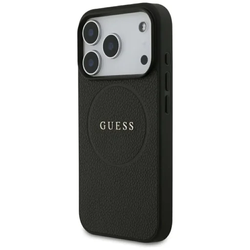 iPhone 18 Pro / iPhone 17 Pro čierny Guess Grained Gold Ring MagSafe pevný kryt - 2