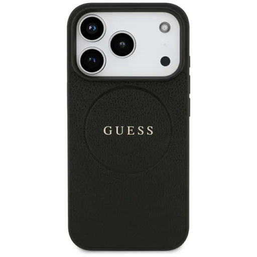 iPhone 18 Pro / iPhone 17 Pro čierny Guess Grained Gold Ring MagSafe pevný kryt - 3