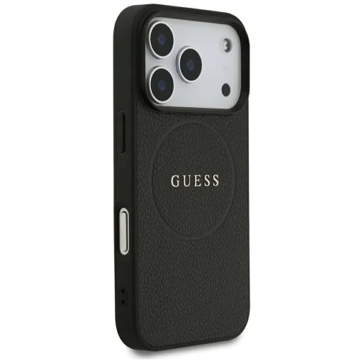  iPhone 18 Pro / iPhone 17 Pro fekete Guess Grained Gold Ring MagSafe keménytok - 4
