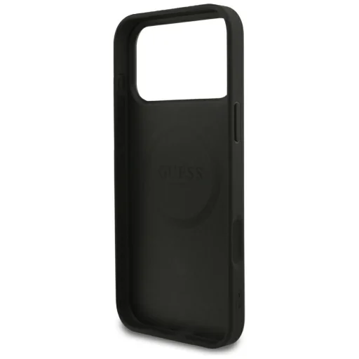 iPhone 18 Pro Max / iPhone 17 Pro Max čierne zrnité puzdro Guess so zlatým prstencom MagSafe - 7