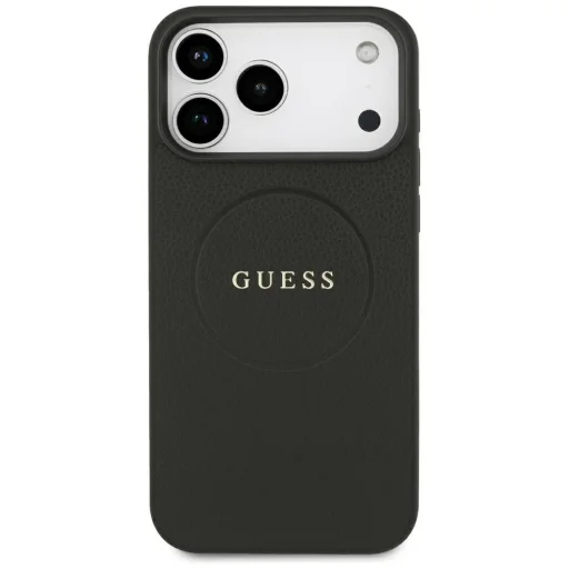 iPhone 18 Pro Max / iPhone 17 Pro Max čierne zrnité puzdro Guess so zlatým prstencom MagSafe - 3