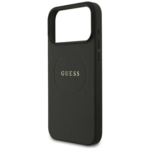 iPhone 18 Pro Max / iPhone 17 Pro Max čierne zrnité puzdro Guess so zlatým prstencom MagSafe - 6