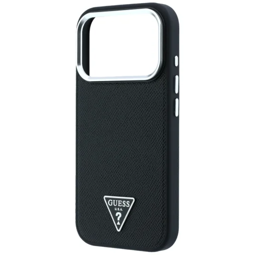 Čierne puzdro Guess Grained Triangle Logo MagSafe pre iPhone 18 Pro / 17 Pro - 6