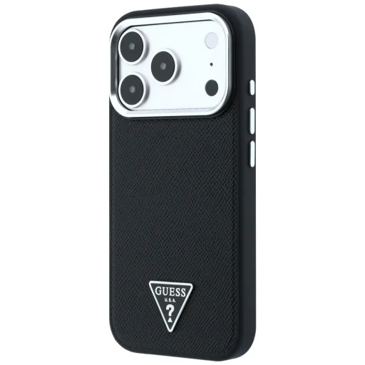 Čierne puzdro Guess Grained Triangle Logo MagSafe pre iPhone 18 Pro / 17 Pro - 2