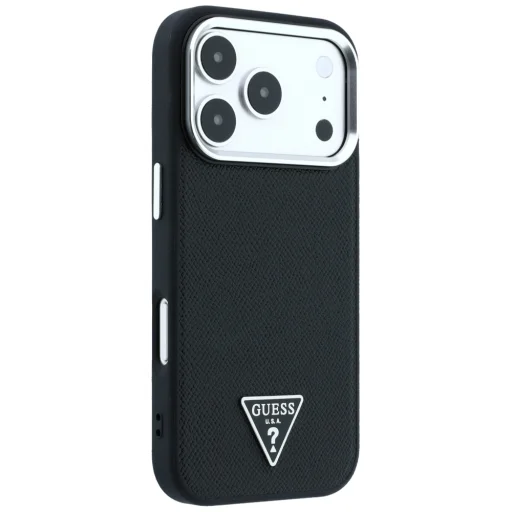 Čierne puzdro Guess Grained Triangle Logo MagSafe pre iPhone 18 Pro / 17 Pro - 4