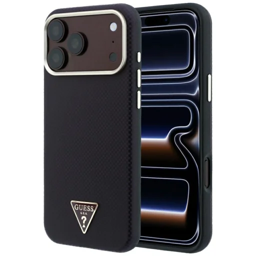  iPhone 18 Pro Max / 17 Pro Max bordó Guess Kevlar Triangle Logo MagSafe tok - 1