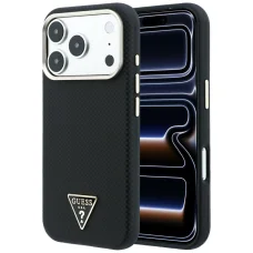 iPhone 18 Pro / 17 Pro čierny Guess Kevlar Triangle Logo MagSafe ochranný kryt