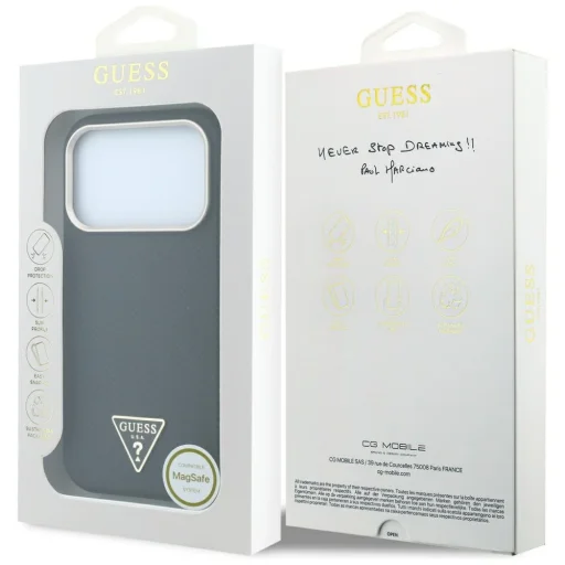 iPhone 18 Pro / 17 Pro čierny Guess Kevlar Triangle Logo MagSafe ochranný kryt - 8