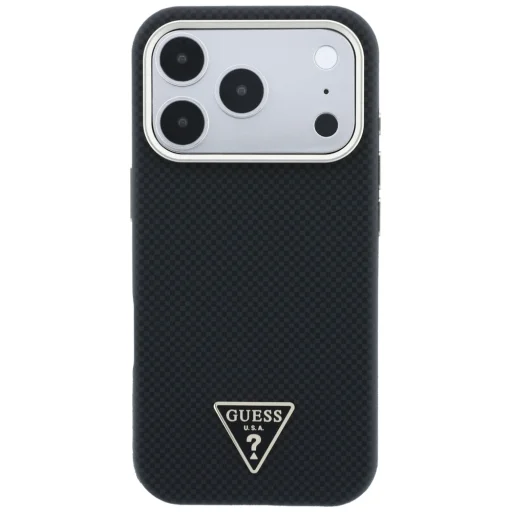 iPhone 18 Pro / 17 Pro čierny Guess Kevlar Triangle Logo MagSafe ochranný kryt - 3