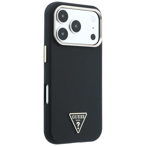 iPhone 18 Pro / 17 Pro čierny Guess Kevlar Triangle Logo MagSafe ochranný kryt - 4