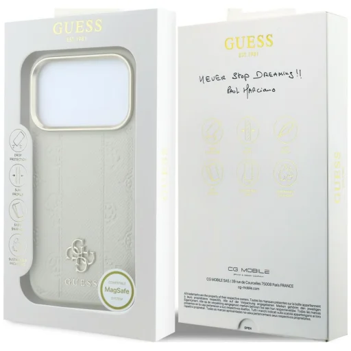  iPhone 18 Pro / 17 Pro bézs Guess Peony 4G Small Logo MagSafe tok - 8