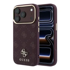  iPhone 18 Pro / 17 Pro bordó Guess Stripe Peony 4G Logo MagSafe védőtok