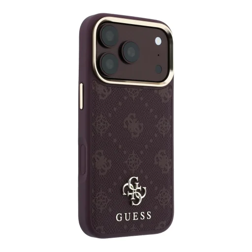  iPhone 18 Pro / 17 Pro bordó Guess Stripe Peony 4G Logo MagSafe védőtok - 10