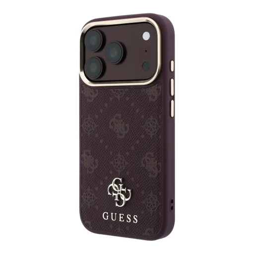 iPhone 18 Pro / 17 Pro bordový Guess Stripe Peony 4G Logo MagSafe ochranný kryt - 2