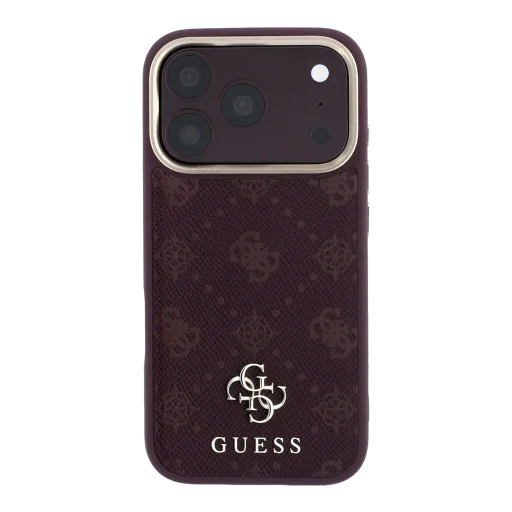  iPhone 18 Pro / 17 Pro bordó Guess Stripe Peony 4G Logo MagSafe védőtok - 3