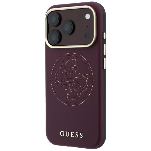 iPhone 18 Pro Max / 17 Pro Max bordový Guess Perforated 4G Gold Logo MagSafe pevný kryt - 2