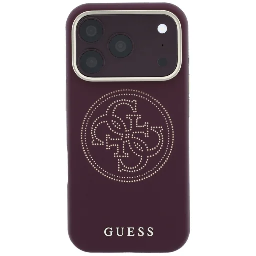iPhone 18 Pro Max / 17 Pro Max bordový Guess Perforated 4G Gold Logo MagSafe pevný kryt - 3