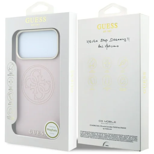iPhone 18 Pro Max / 17 Pro Max ružový Guess Perforated 4G MagSafe zadný kryt - 8