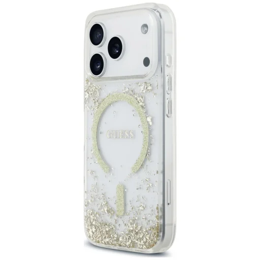 iPhone 18 Pro / iPhone 17 Pro zlatý Guess Resin Bottom Glitter MagSafe ochranný kryt - 2