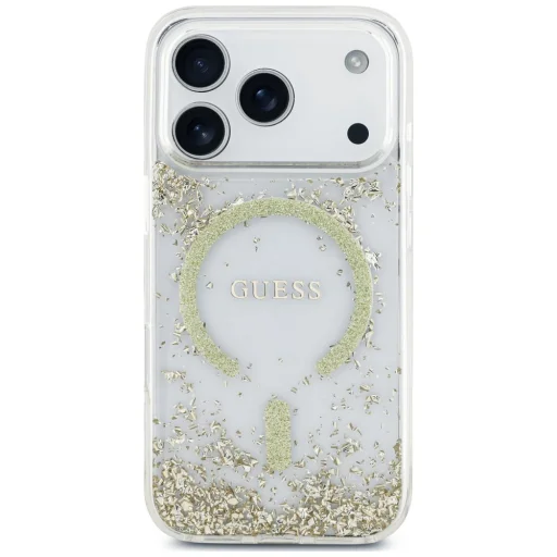iPhone 18 Pro / iPhone 17 Pro zlatý Guess Resin Bottom Glitter MagSafe ochranný kryt - 3