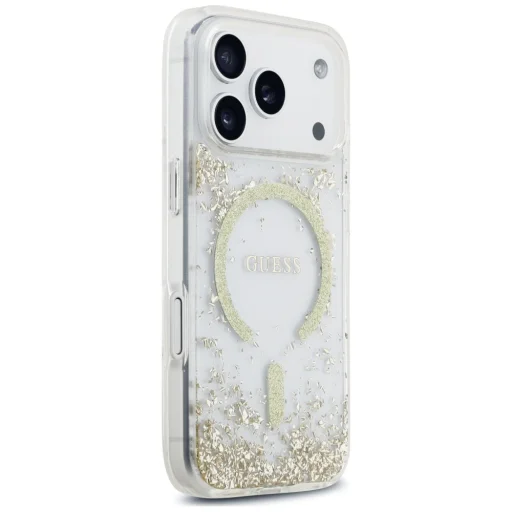  iPhone 18 Pro / iPhone 17 Pro arany Guess Resin Bottom Glitter MagSafe védőtok - 4