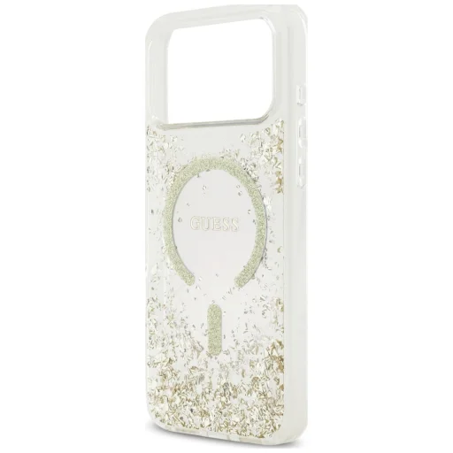 Apple iPhone 18 Pro Max / iPhone 17 Pro Max zlatý Guess Resin Bottom Glitter MagSafe ochranný kryt - 6