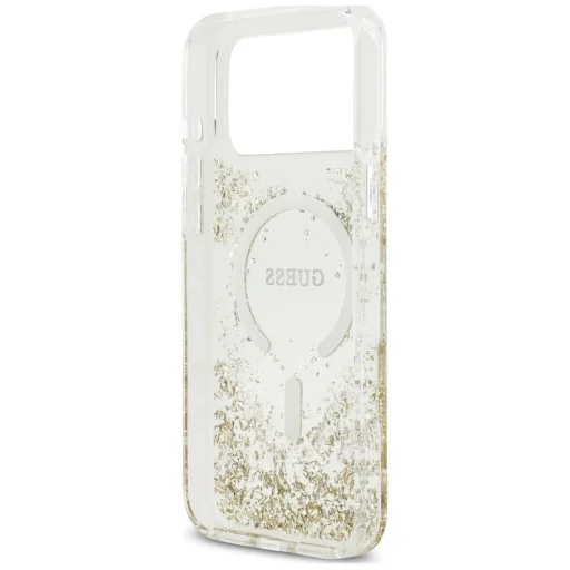 Apple iPhone 18 Pro Max / iPhone 17 Pro Max zlatý Guess Resin Bottom Glitter MagSafe ochranný kryt - 7