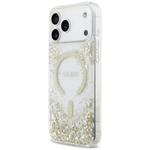 Apple iPhone 18 Pro Max / iPhone 17 Pro Max zlatý Guess Resin Bottom Glitter MagSafe ochranný kryt - 2