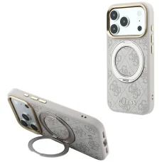 iPhone 18 Pro Max / 17 Pro Max ružové puzdro Guess Ring Stand 360 4G Classic Logo MagSafe