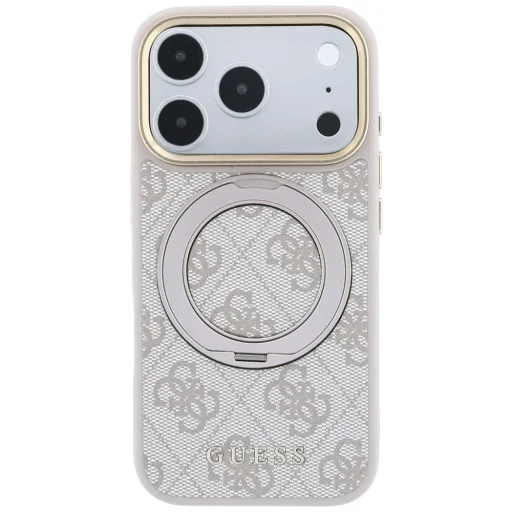 iPhone 18 Pro Max / 17 Pro Max ružové puzdro Guess Ring Stand 360 4G Classic Logo MagSafe - 3