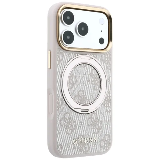 iPhone 18 Pro Max / 17 Pro Max ružové puzdro Guess Ring Stand 360 4G Classic Logo MagSafe - 4