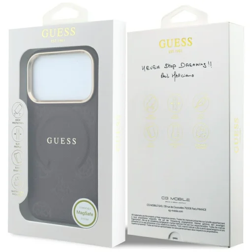 iPhone 18 Pro / 17 Pro bordové Guess Saffiano Peony & Ring MagSafe ochranné puzdro - 8