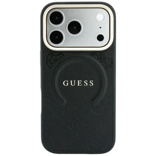 iPhone 18 Pro Max / iPhone 17 Pro Max čierne puzdro Guess Saffiano Peony & Ring MagSafe - 3