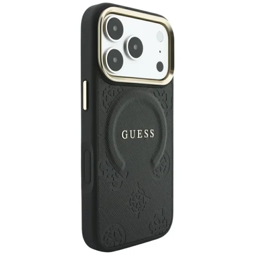 iPhone 18 Pro Max / iPhone 17 Pro Max čierne puzdro Guess Saffiano Peony & Ring MagSafe - 4