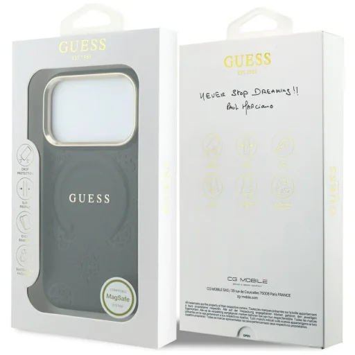 Čierne ochranné puzdro Guess Saffiano Peony & Ring MagSafe pre iPhone 18 Pro / iPhone 17 Pro - 8