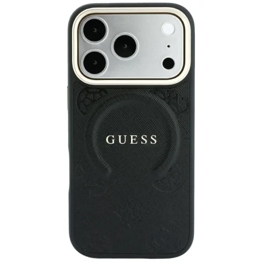 Čierne ochranné puzdro Guess Saffiano Peony & Ring MagSafe pre iPhone 18 Pro / iPhone 17 Pro - 3