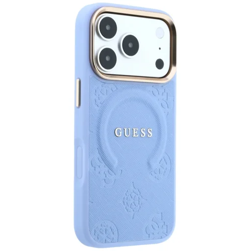Guess Saffiano Peony & Ring MagSafe tok iPhone 18 Pro / 17 Pro készülékhez, világoskék - 4