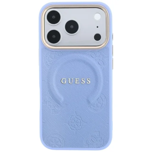 Svetlomodrý kryt Guess Saffiano Peony & Ring MagSafe pre iPhone 18 Pro Max / 17 Pro Max - 3