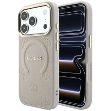 Guess Saffiano Peony & Ring MagSafe tok iPhone 18 Pro / 17 Pro készülékhez, rózsaszín
