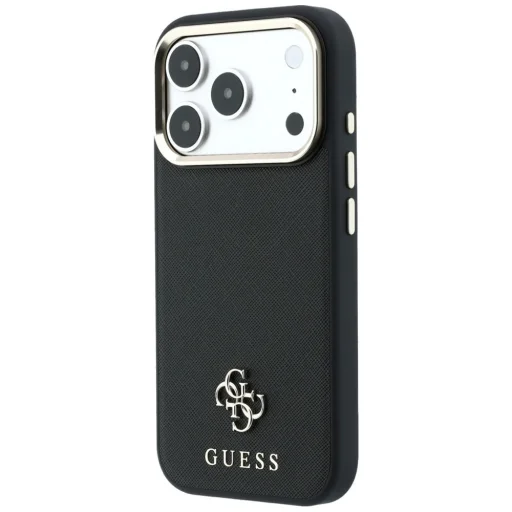  iPhone 18 Pro Max / 17 Pro Max fekete Guess Saffiano Small 4G & Classic Logo MagSafe keménytok - 2