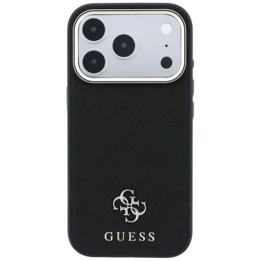 iPhone 18 Pro Max / 17 Pro Max čierny Guess Saffiano Small 4G & Classic Logo MagSafe pevný kryt - 3