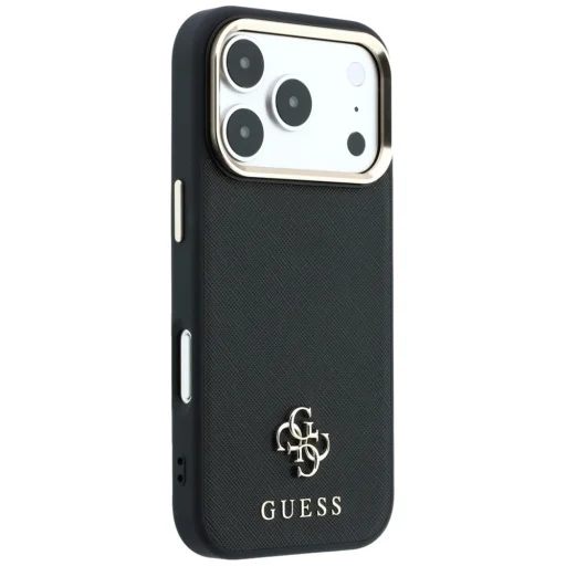 iPhone 18 Pro Max / 17 Pro Max čierny Guess Saffiano Small 4G & Classic Logo MagSafe pevný kryt - 4