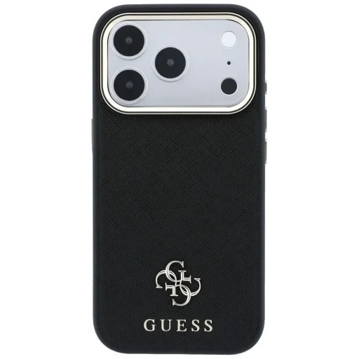 iPhone 18 Pro Max / 17 Pro Max čierny Guess Saffiano Small 4G & Classic Logo MagSafe pevný kryt - 3