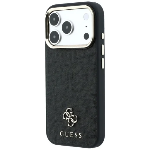 iPhone 18 Pro Max / 17 Pro Max čierny Guess Saffiano Small 4G & Classic Logo MagSafe pevný kryt - 4